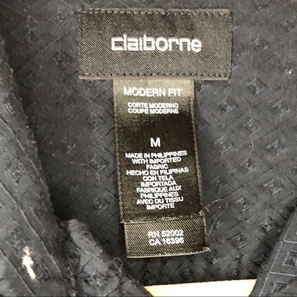Claiborne sz M Modern Fit Long Sleeve Button Down Top - Picture 4 of 6